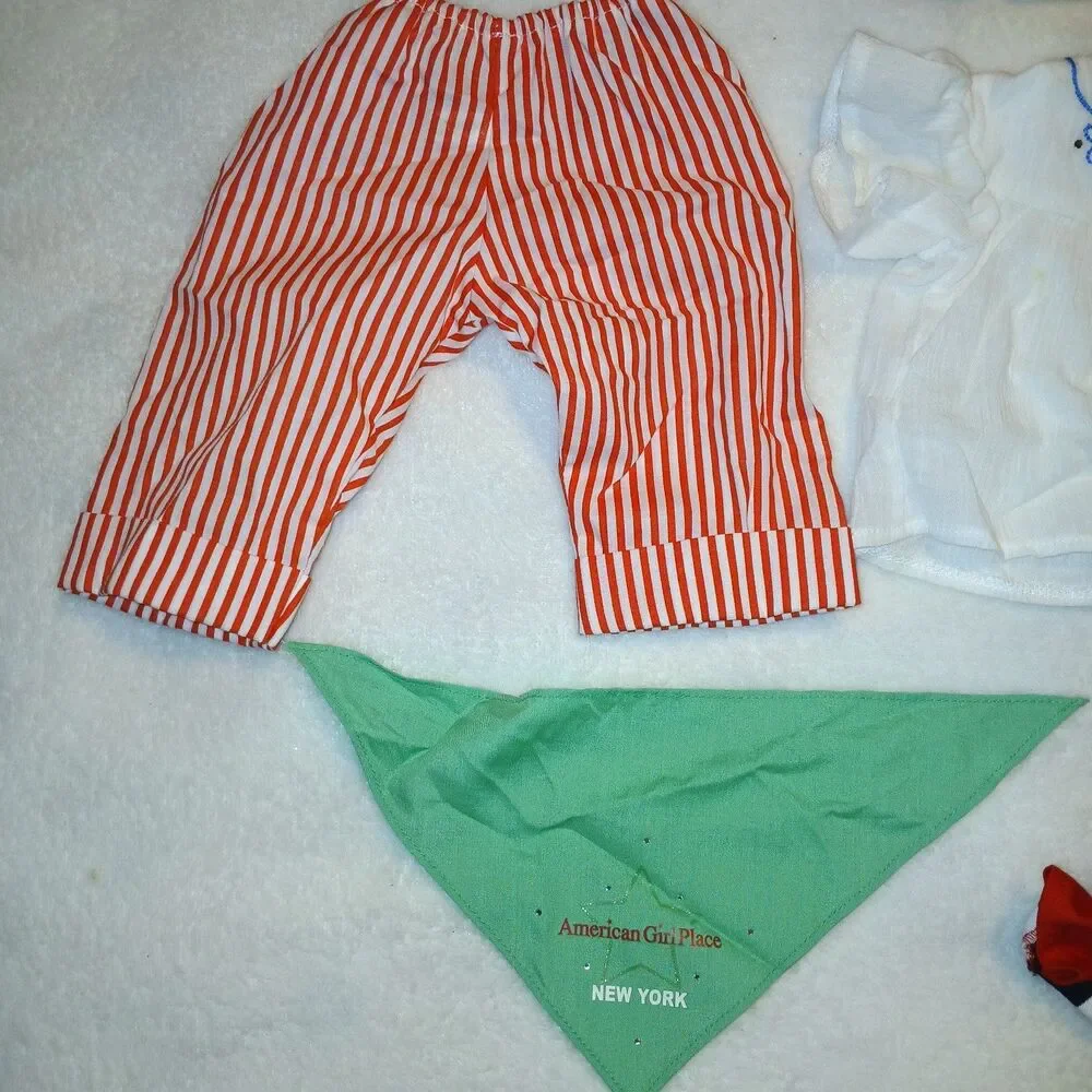 American Girl Doll Clothing Lot of 8 Pieces Pants Top Hat Scarf Tights No Doll